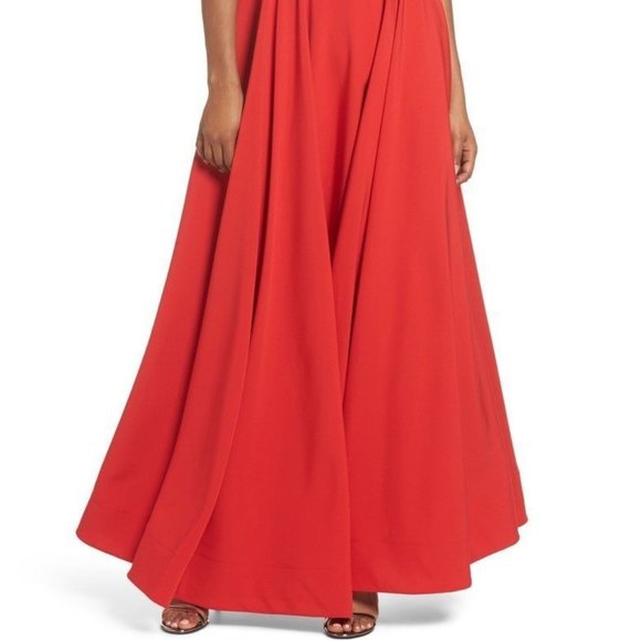 MAC DUGGAL BEADEd WAIST RED BALL-GOWN sz 12 - Picture 4 of 9